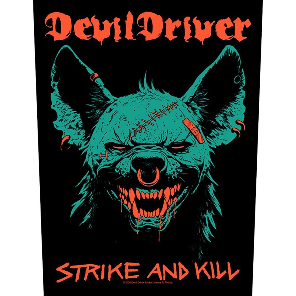 DevilDriver - Strike And Kill Rugpatch - Zwart/Multicolours